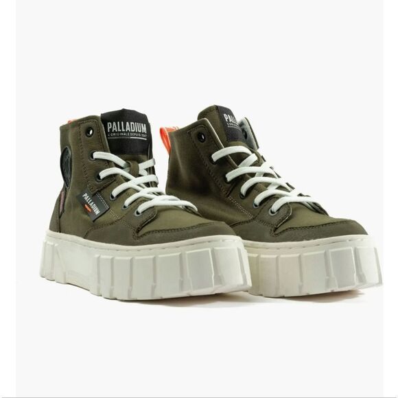 NIB Palladium Pallatower Hi Womens Bootie - Olive Night - Picture 7 of 15
